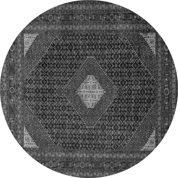 Ahgly Company Indoor Round Persian Gray Traditional Area Rugs, 8' Round