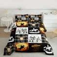 thumbnail image 2 of Manfei Retro Bull Skull Full Size Comforter Sets,Rustic Western Cowboy Bedding Comforter Set,Orange Sunset Natural Scenery Bedding Sets For Boy Kids,Luxury Bedroom Decor Reversible,3 Pieces, 2 of 8