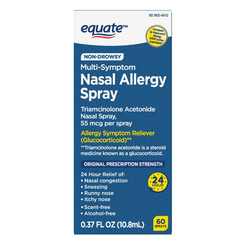 Equate Triamcinolone Acetonide Nasal Allergy Spray, 55 mcg per spray, 0