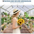 thumbnail image 4 of 6x4 FT Greenhouse Kit for Outdoors – Durable Aluminum Frame, Sliding Lockable Door, Adjustable Roof Vent, Gutter System, Easy Assembly–Original Color, 4 of 9