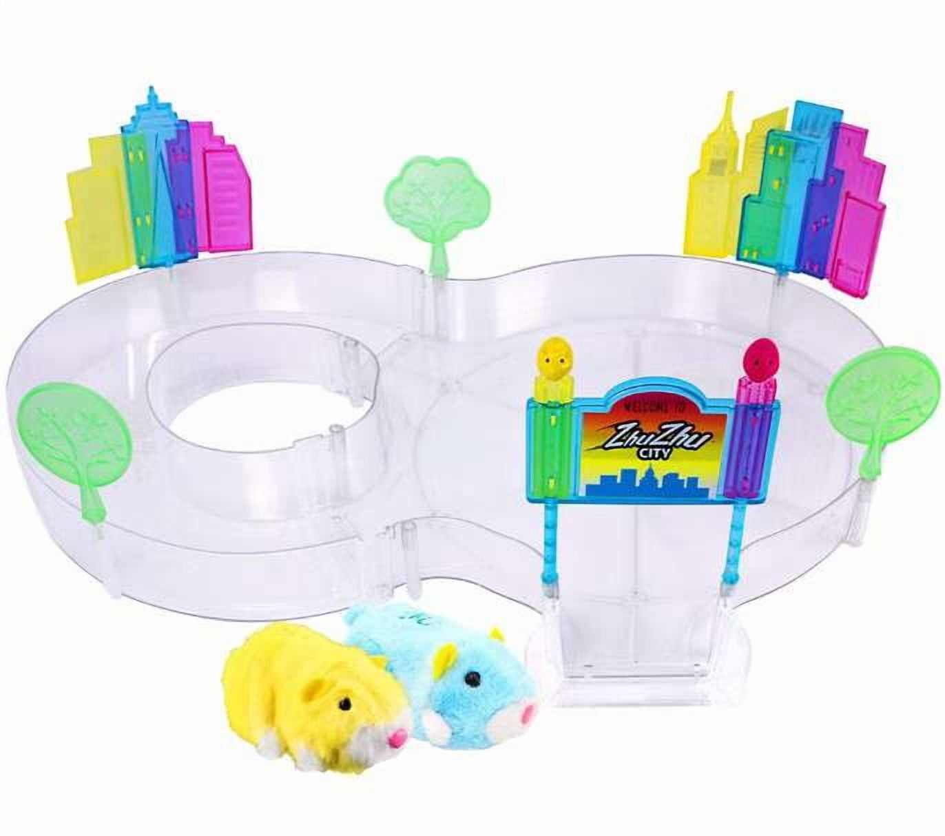 Zhu Zhu City Downtown BUNDLE Set (Sophie & Pipsqueak Hamsters with Pink Coupe, Police Car & More!)