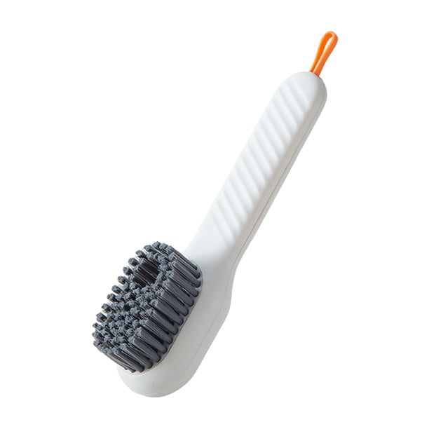 Monstrate Dispensador de cepillo para zapatos, depurador de limpieza para el hogar, prensa Manual, herramienta de cepillado dispensador a prueba Almacenamiento y organización del hogar Blanco