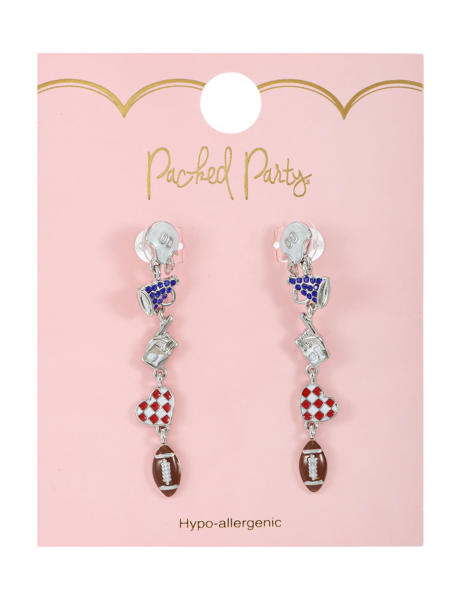 Packed Party Women's Touchdown Score Dangling Earrings, 1 Pair