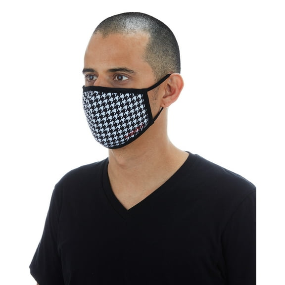 MeMoi Houndstooth Unisex Face Covering (One Size, Black)