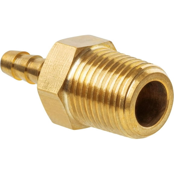 Valor 4101-1B Brass 1/8" Barb x 1/4" MIP Adapter Hose Fitting for Air/ Gas/ Fuel/ Oil