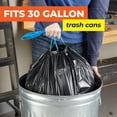 thumbnail image 2 of Essentials Drawstring 30 Gallon Trash Bags, 56 Count, Bulk Black Garbage Bags for Garages, Parties, Large Trash Items, and More, Scent Free, Black, 2 of 4