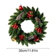 thumbnail image 3 of Artificial Cypress Christmas Wreath Pinecone Red Berry Front Door Hanging Holiday Decor, 3 of 6