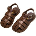 thumbnail image 2 of WOYY Girls' Closed Toe Sandals Soft Sole Beach Leather Shoes (Toddler/Little/Big Kids), 2 of 6