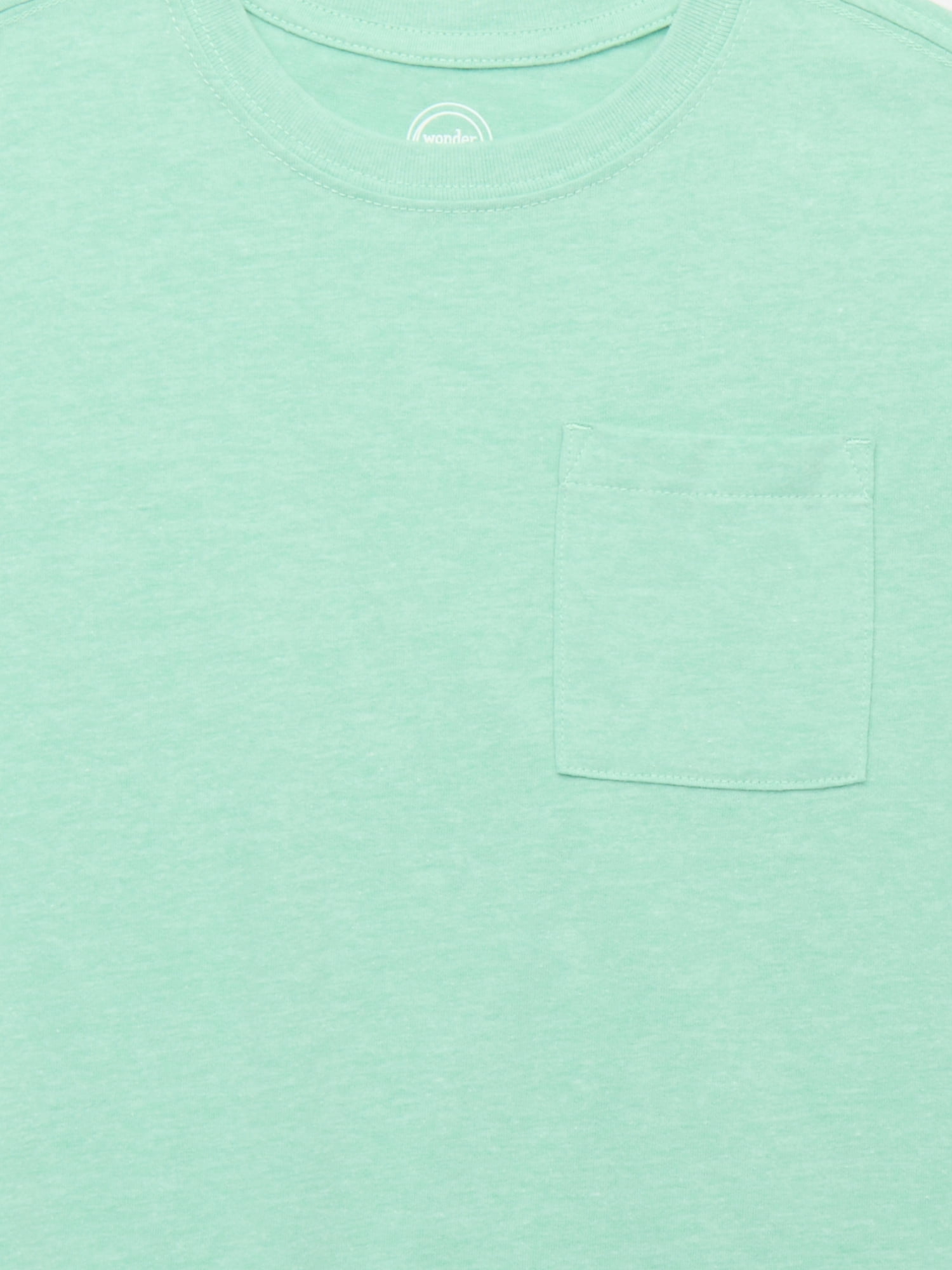 Wonder Nation Boys Chest Pocket Tee with Short Sleeves, Sizes 4-18 & Husky