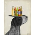 thumbnail image 2 of Fab Funky 20x24 White Modern Wood Framed Museum Art Print Titled - German Shorthaired Pointer Ice Cream, Black Beer Lover, 2 of 4