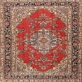 thumbnail image 1 of Ahgly Company Indoor Square Traditional Red Medallion Area Rugs, 5' Square, 1 of 6