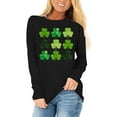 thumbnail image 4 of Erwazi St Patricks Day Women Long Sleeve T-Shirts Crewneck Clover Print Cute Tee Tops, 4 of 5
