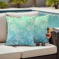 thumbnail image 4 of Marine Life Outdoor Pillow Covers Pack of 2 Starfish Shell Coral Gradient Blue Green Ocean Waterproof Throw Pillow Covers Decorative Cushion Cases for Patio Garden Tent Balcony Couch 26x26 inch, 4 of 9