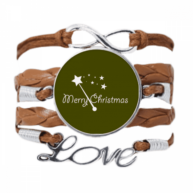 La magia de la Navidad espero oportunidad Pulsera de cuero Negro trenzado pulsera de cuerda de amor Unbranded M