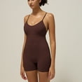 thumbnail image 6 of Jumpsuits for Women Bra Pads Sleeveless Bodysuit Hollow Out Back Training Elastic Soft Seamless Fitness Womens Yoga Outfits Brown L, 6 of 9