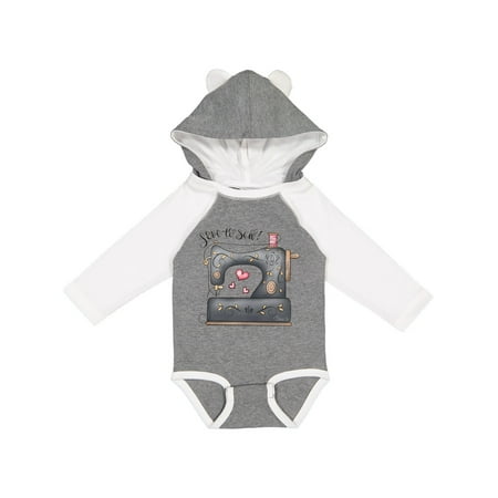 

Inktastic Love to Sew Sewing Machine Gift Baby Boy Long Sleeve Bodysuit