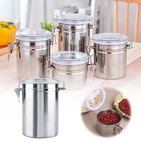 Food Storage Organizer for Kitchen Stainless Steel Sealing Canister Set for Milk Powder Coffee Tea Storage Freshness and Airtight Jar System for Pantry Organization