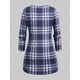 thumbnail image 3 of Top Talla Extra 1 Pieza con Escote de Ojo de Cerradura a Cuadros Rosegal  Mangas largas de talla grande, 3 of 5