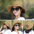 thumbnail image 3 of CNKOO Women Hat Solid Color Fasten String Wear-resistant  Shape Sunscreen Lady Sun Cap Outdoor Hat, 3 of 10