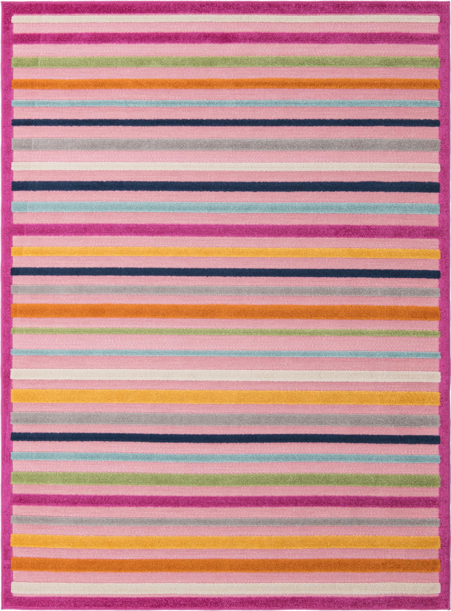 Aruba Outdoor Collection Rug 7' x 10' Pink LowPile Rug
