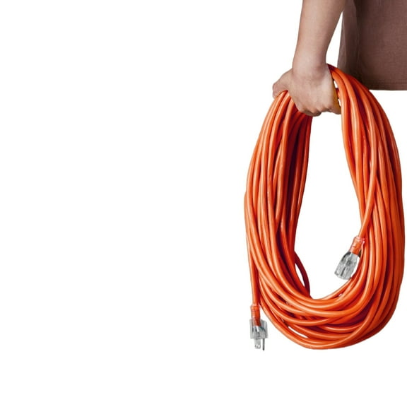 Commercial Grade 16AWG Cord with Glowing Tip 10A/1250W Capacity, 3-Prong Grounded Plug for Power Tools
