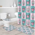 thumbnail image 1 of FMSHPON Cat 4 Piece Bathroom Set Shower Curtain Bath Rug Contour Mat and Toilet Lid Cover, 1 of 6