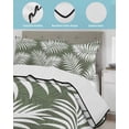thumbnail image 4 of Quilts Twin Size Bedding Set, Palm Leaves Dark Green Lightweight Quilted Comforter, Summer Botanical Coastal Tropical Soft Reversible Bedspread Coverlet with Pillow Covers for All Season, 68" x 86", 4 of 7