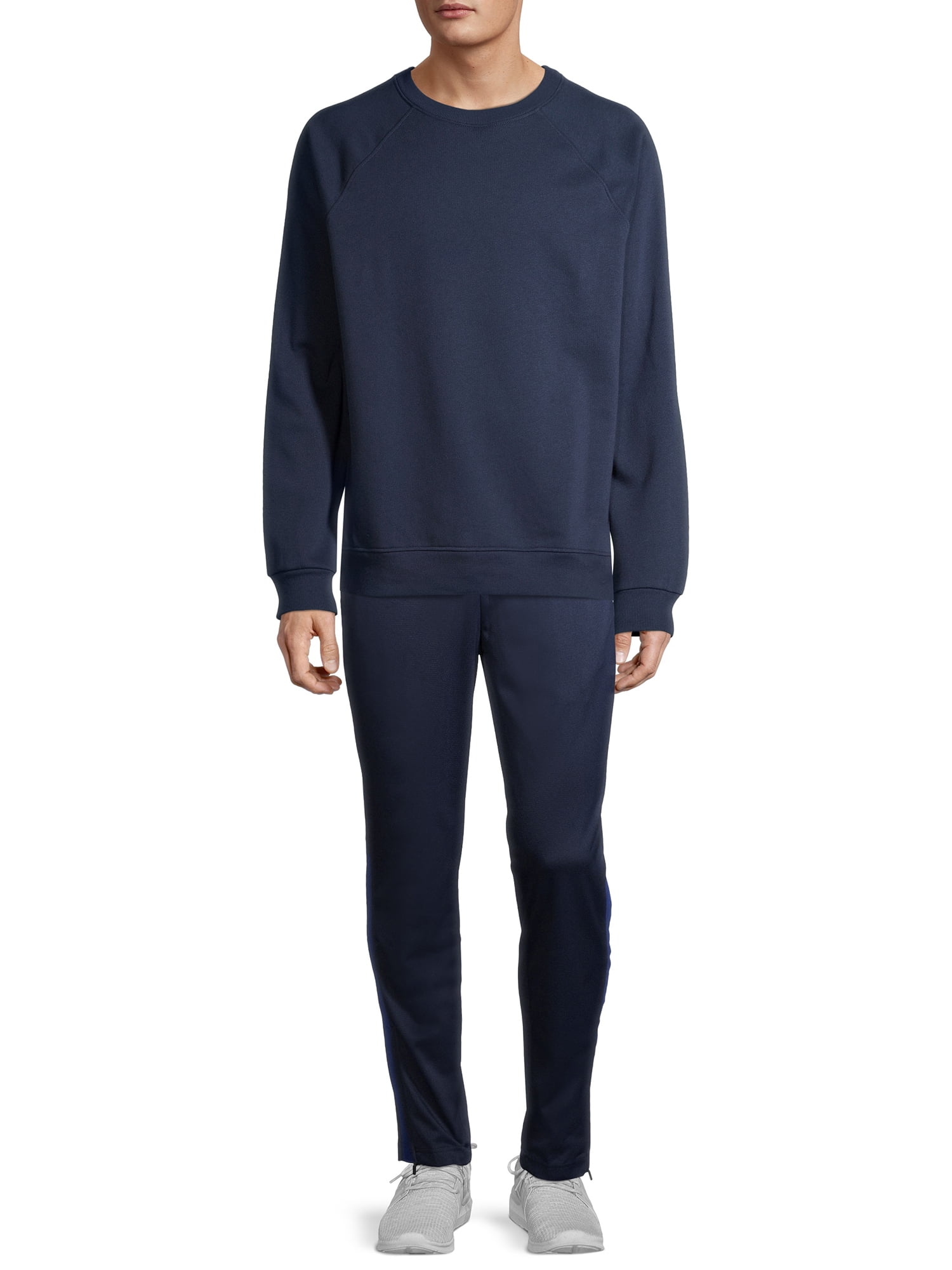 Athletic Works Men's Fleece Raglan Crew Sweatshirt, up to Size 2XL