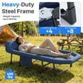 thumbnail image 6 of edx Folding Camping Cot for Adults with Built-in Headrest and Mattress, Portable Sleeping Bed Cot, 71" Heavy Duty Cot Bed for Camping, Office, Blue, 6 of 10