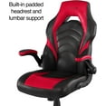 thumbnail image 4 of Emerge Bonded Leather Ergonomic Gaming Chair, Black and Red (51465-CC), 4 of 8
