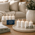 thumbnail image 2 of Hyoola 2" x 4" White Pillar Candles, 4 Pack, 25 Hour Burn Time, Dripless & Unscented, European Made with Smokeless Cotton Wicks for Weddings, Centerpieces, Events, Church & Home Decor, 2 of 8