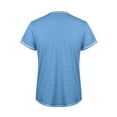thumbnail image 3 of FASHIONWT Men Melange Jersey Shirts Summer Short Sleeve Button Henley T-Shirts, 3 of 7