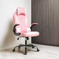 thumbnail image 2 of FDW PC Gaming Chair, Ergonomic PU Leather Executive Swivel Rolling, Lumbar Support Flip Up Arms Headrest for Adults, Pink, 2 of 8