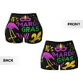 thumbnail image 5 of Lsque Mardi Gras with Flamingo Pattern High Waisted Biker Shorts for Women-Tummy Control Fitness Athletic Workout Running Yoga Gym Shorts,Moisture-Wicking-Medium, 5 of 9