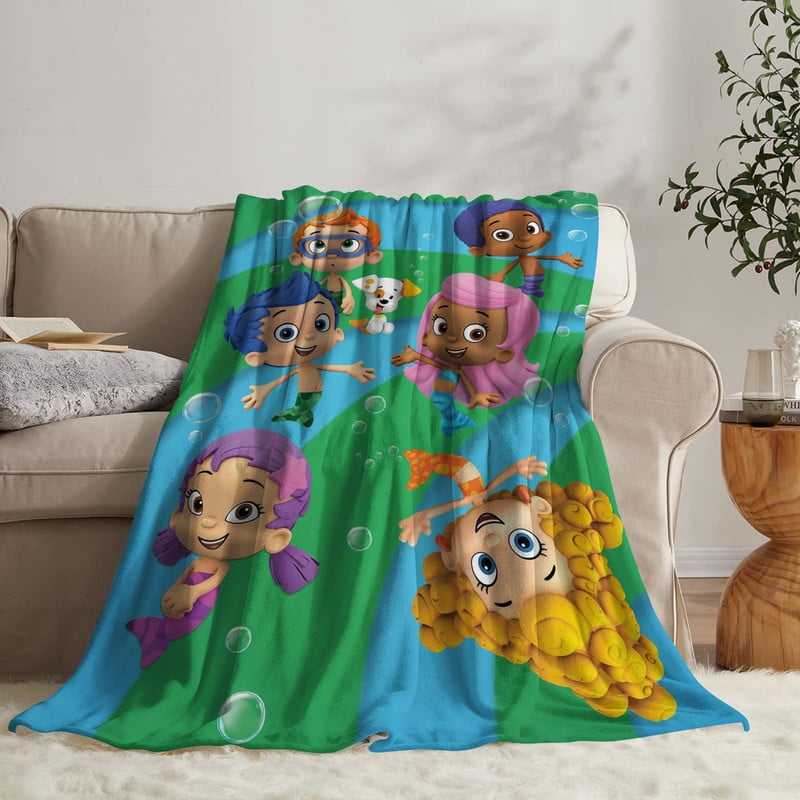 Bubble Guppies Anti Pilling Flannel Blanket Gifts for Fans Lover Girls Boys Women Present Hoodie Him Bed 50"x60"