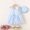 Blue, variant on HOMADLES Toddler Dress for Girls Cotton Flower Print Stretch Ruffed Breathable Summer with Hat Princess Dress Green 18 Months