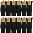 thumbnail image 2 of Yacht & Smith Mens Ribbed Combed Cotton Dress Socks, Black, Bulk Packs, 2 of 6