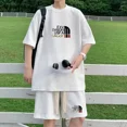 thumbnail image 3 of Conjunto deportivo de verano con estampado de marca y gofres para hombre, camiseta deportiva, pantalones cortos, traje informal, ropa deportiva, 3 of 5