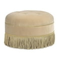 thumbnail image 1 of Yolanda 24" Round Upholstered Accent Ottoman Fawn Brown, 1 of 10