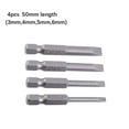 thumbnail image 5 of Embouts de Tournevis 4 Pcs 50Mm Acier Allié Sl3.0 Sl4.0 Sl5.0 Sl6.0 pour Perceuse Électrique Tournevis Haute Qualité, 5 of 5