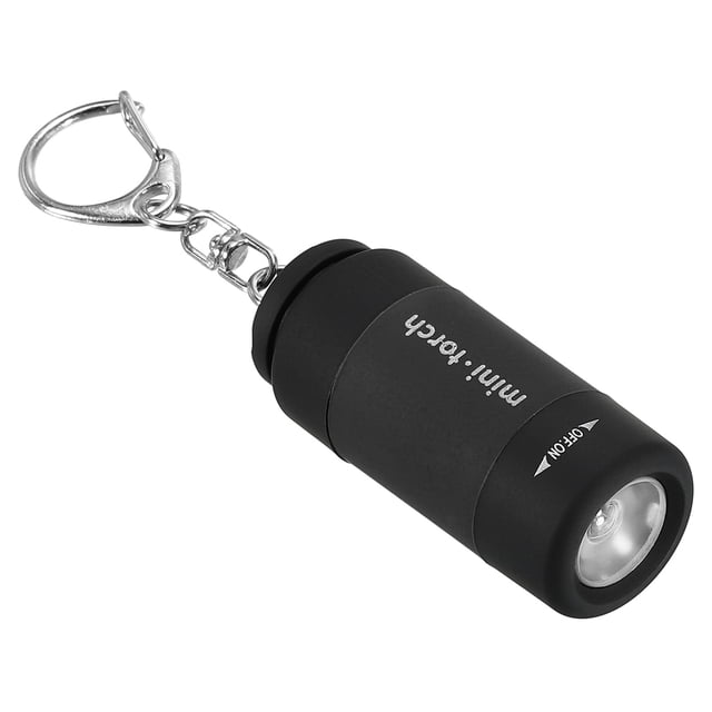 Linterna LED de llavero recargable mini Uxcell de 2.1" con carga USB negra