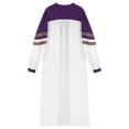 thumbnail image 2 of TiaoBug Men Color Block Clergy Church Robe Loose Fit Long Sleeve Graduation Maxi Gown Purple XL, 2 of 7