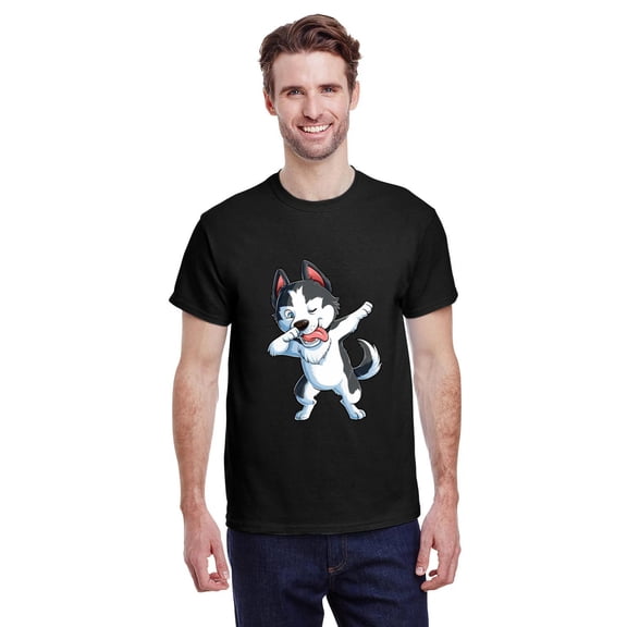 Dabbing Siberian Husky Dog Lover Funny Dab Dance Gift Unisex T-Shirt, for men & women, up to size 5XL