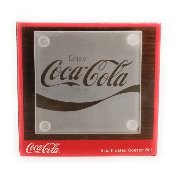Coca Cola 5 Piece Frosted Coke Coaster Set With Decorative Holder Walmart Com Walmart Com