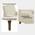 thumbnail image 3 of Silla de acento moderno con 2 "Wide Wale Corduroy, 9" patas de madera maciza, cómodo sillón tapizado en café oscuro para la sala de estar, 3 of 5