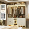 thumbnail image 3 of Homieasy 53.2'' Closet System with Wooden Drawers and Hanging Rods (Set of 2), White, 3 of 6