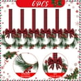 thumbnail image 2 of Dalrosia 6PCS Christmas Cabinets Wreaths for Kitchen Cabinets with Ribbon Artificial Green Leaves Decorative Berry for Kitchen Window Front Door Wall Winter Decor, 2 of 5