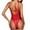 Red, variant on HUPOM Underwear for Women Mid Waist Zipper Thong Sleep Bodysuit on Clearance White Size 6XL