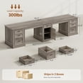 thumbnail image 2 of 110.3" Long Two Person Desk with 7 Drawers and Storage Cabinet, Farmhouse Computer Desk for Home Office, 2 of 7