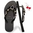 thumbnail image 7 of Black size 9 AdDRESSingMe Glam Flip Flops With Rhinestones For Women, 7 of 7